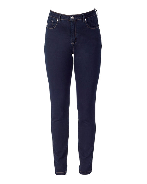 Vassalli Basket Weave Skinny Leg Jeans 5535 - Indigo