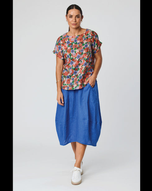 Black Stone Skirt- Riviera Blue