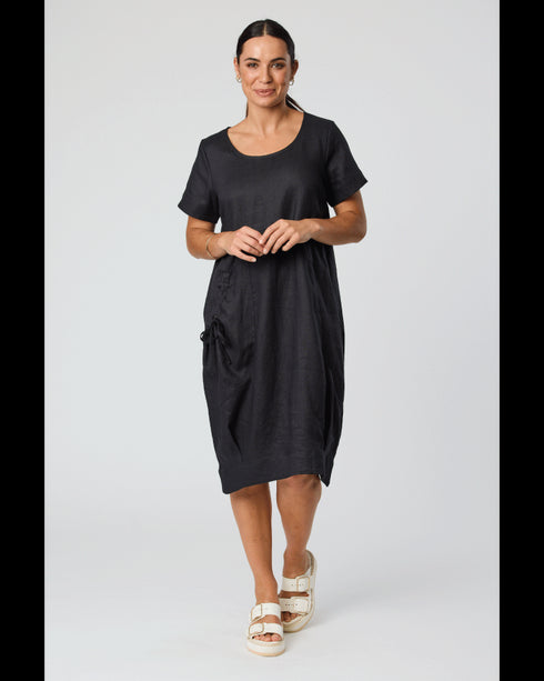 Soft Pocket Linen Dress Riviera Blue (note shown in Navy)