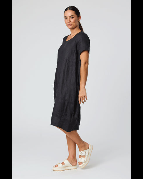 Soft Pocket Linen Dress Riviera Blue (note shown in Navy)
