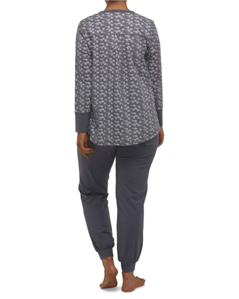 Yuu Ditsy Ruffle PJ Set- Gunmetal