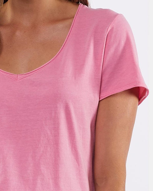 Elm Fundamentals V Tee Bright Pink