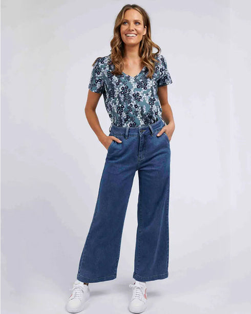 Elm Izzy Wide Leg Jeans - Blue Denim