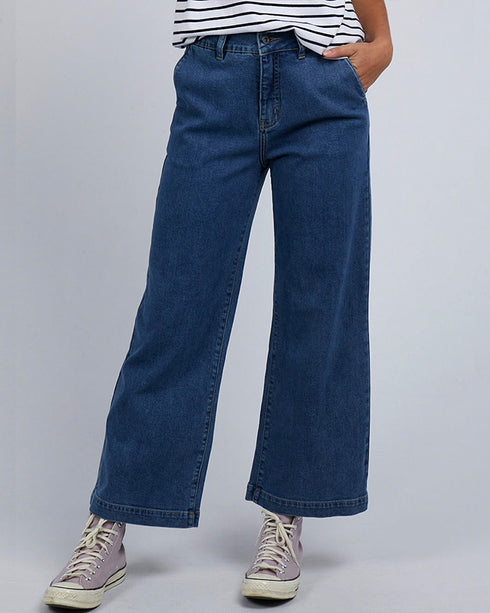 Elm Izzy Wide Leg Jeans - Blue Denim