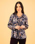 Vassalli Flora Printed V Neck Top