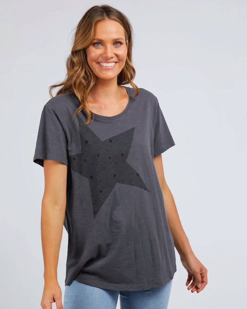 Elm Falling Stars cotton Tee - Charcoal