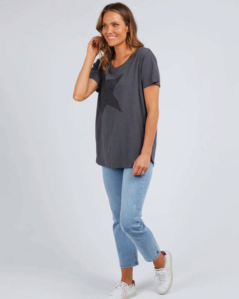 Elm Falling Stars cotton Tee - Charcoal