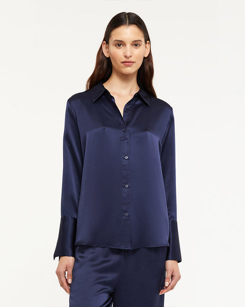 Ginia Isla Silk Shirt - Midnight