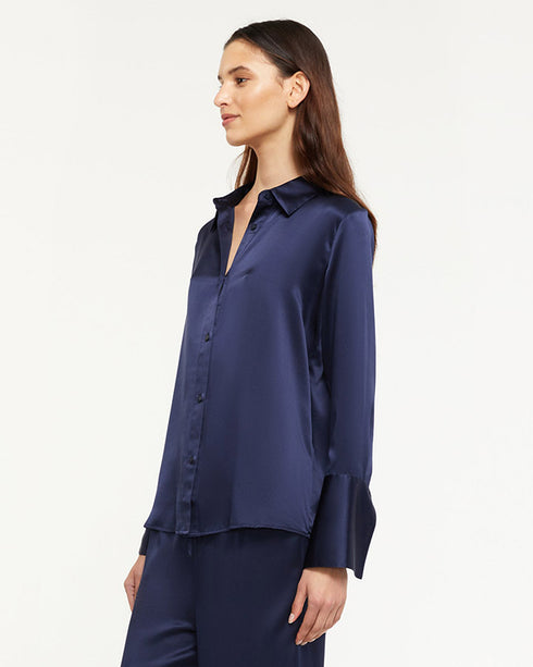 Ginia Isla Silk Shirt - Midnight
