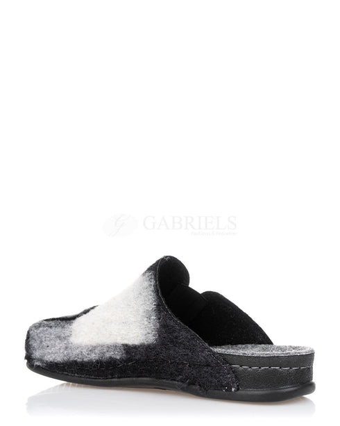 Harriet Dr Feet Felt Wool Slipper Black Multi