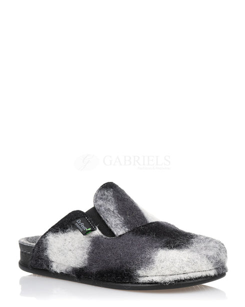 Harriet Dr Feet Felt Wool Slipper Black Multi