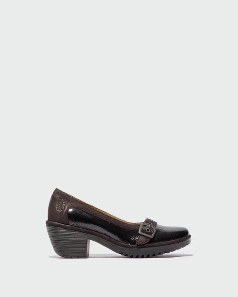 Fly London Wasb Pump Shoe - Black Luxor