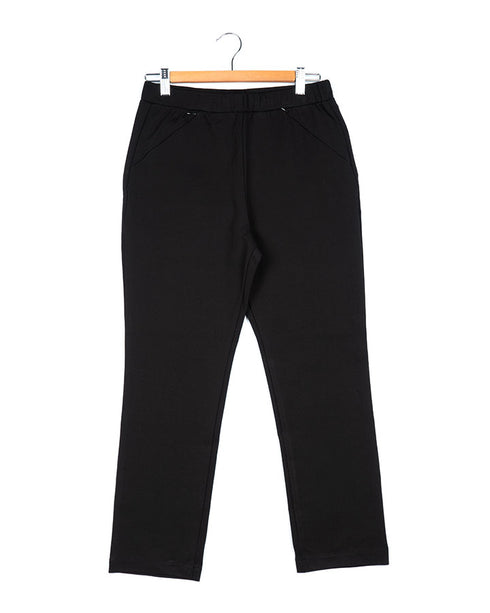 Petite Length Pull on Pocket Pants Black