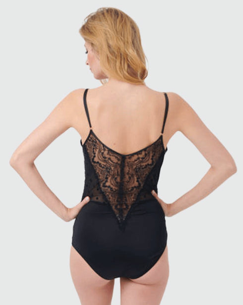 Oh Zuza Patchwork Lace Bodysuit - Black