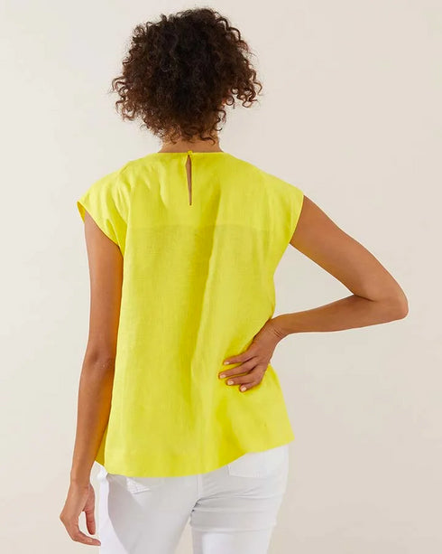 Yarra Trail Pin Tucked Sleeveless Sunshine Top