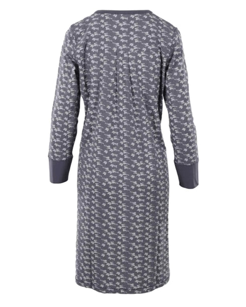 Yuu Ditsy Ruffle Night Dress - Gunmetal