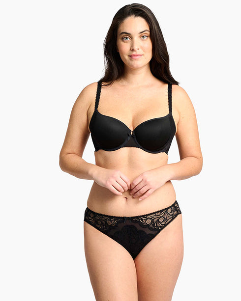 Sans Complexe Ariane Lace Brazilian Cut Brief - Black