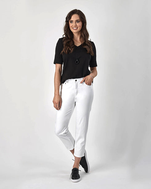 Vassalli Skinny Leg 7/8 Zip Fly Pants 5509LW - White