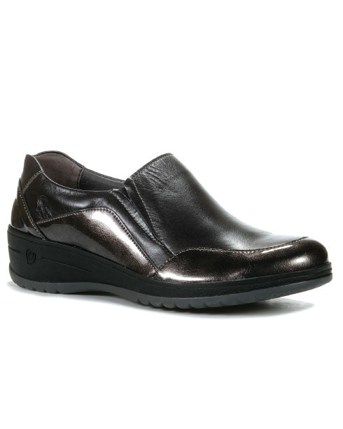 Suave Biarritz Slip on Leather Shoe - Soot Combo