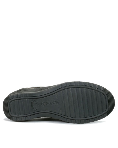 Suave Biarritz Slip on Leather Shoe - Soot Combo