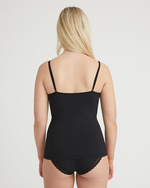 The Hush Hush Lace edge Smooth Cami - Black