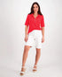 Vassalli Denim Slim Leg above the knee Shorts - White