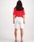 Vassalli Denim Slim Leg above the knee Shorts - White