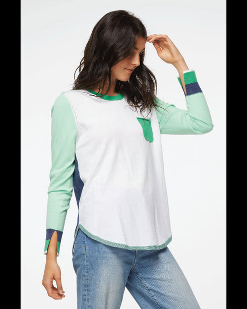 Z & P Colour Block Jumper - White Combo