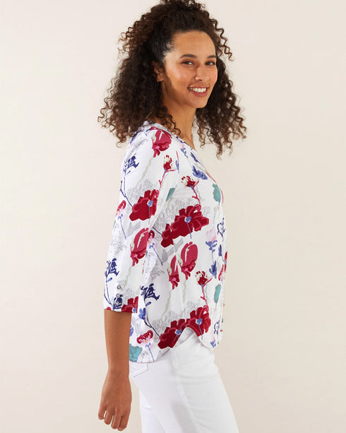 Yarra Trail Arts Floral Print 3/4 Sleeve Tee
