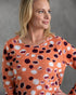 Yarra Trail Boab Print Orange Dot Long Sleeve Top