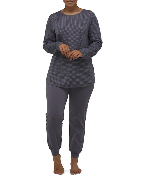 Yuu Reversible PJ Set Spot - Grey/Pink