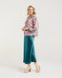 Black Stone Peggy Lace Trim Top - Pink Peacock