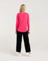 Black Stone Gershwin Print Front Top - Pink Carnation