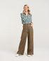 Black Stone Apollo Linen Denim Wide Leg Jeans - Malt