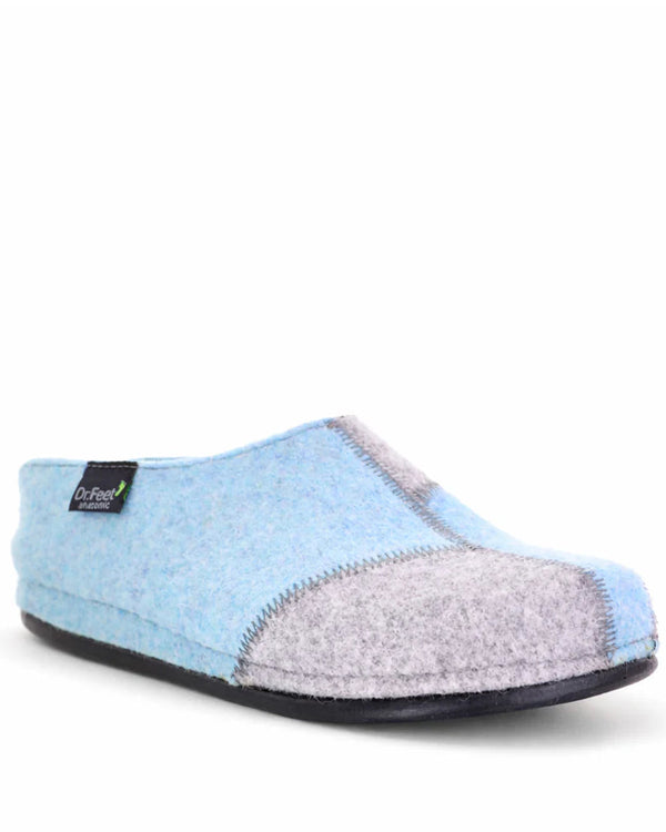 Hilda felt wool slipper Dr Feet - Light Blue