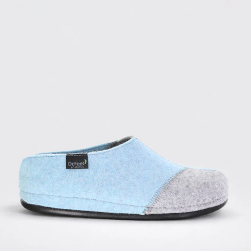 Hilda felt wool slipper Dr Feet - Light Blue