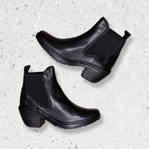 Fly London Wasp Slip On Ankle Boot - Black Mouse