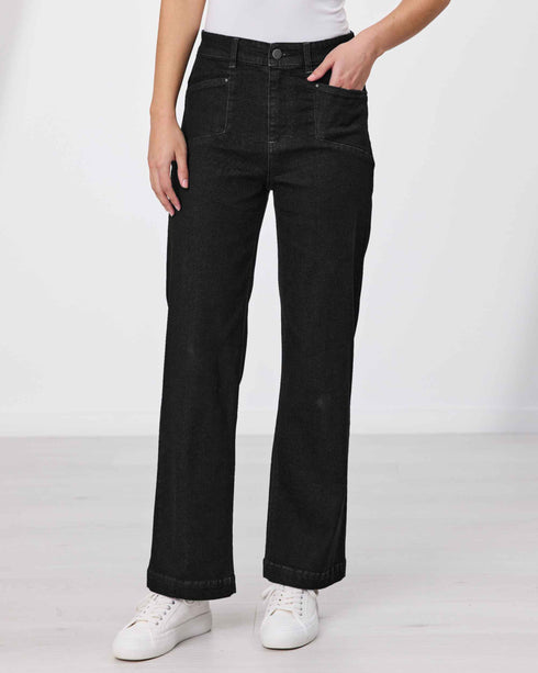 Newport Titan Wide Leg Jeans - Black