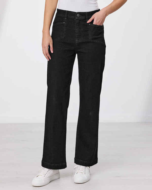 Newport Titan Wide Leg Jeans - Black