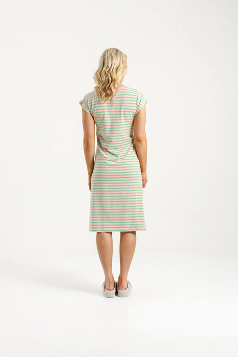 Homelee Aubrey Dress - Candy Apple Stripes