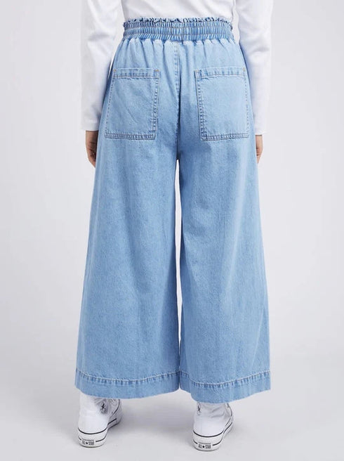 Elm Greta Wide Leg Pant - Mid Blue Denim