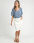Elm Belle White Denim Skirt - Vintage White