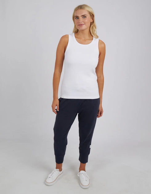 Elm Rib Crew Tank - White