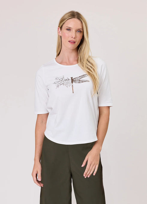 Duo Essential Dragonfly Tee - White