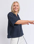 Elm Saltair Light Weight Linen Jacket - Navy