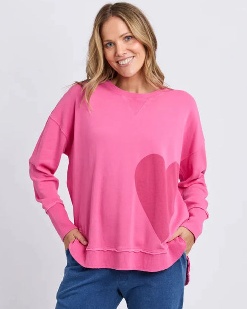 Elm One Heart Crew - Hot Pink