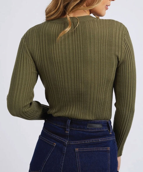 Foxwood Greta Long Sleeve Top - Olive