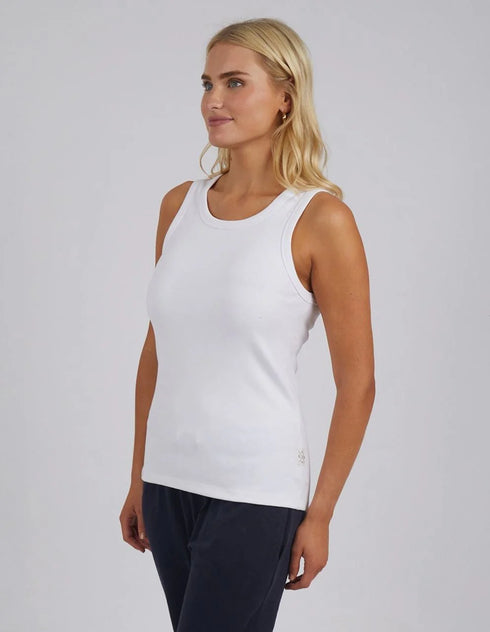 Elm Rib Crew Tank - White