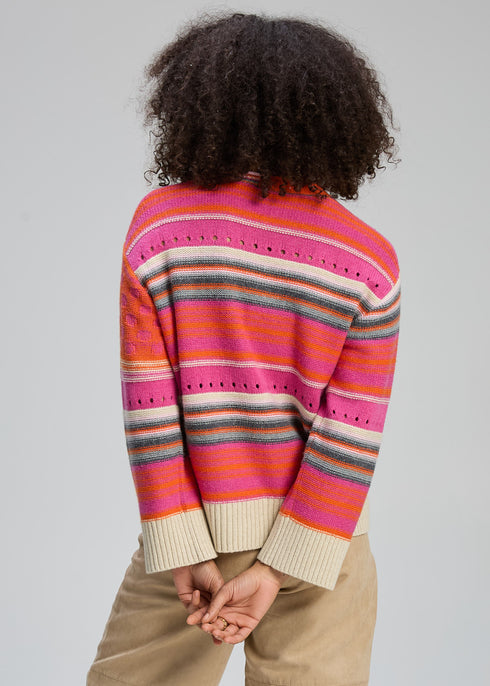 Zaket & Plover Stripe Pop Jumper - Amaranth
