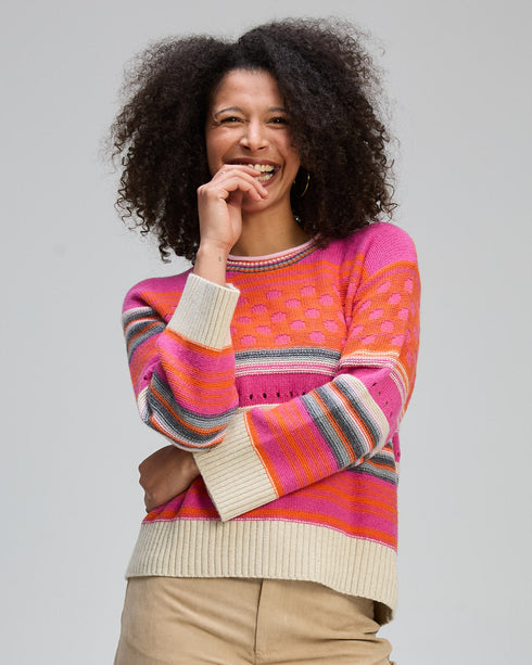 Zaket & Plover Stripe Pop Jumper - Amaranth